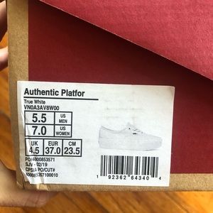 Vans platform authentic classic white sneaker